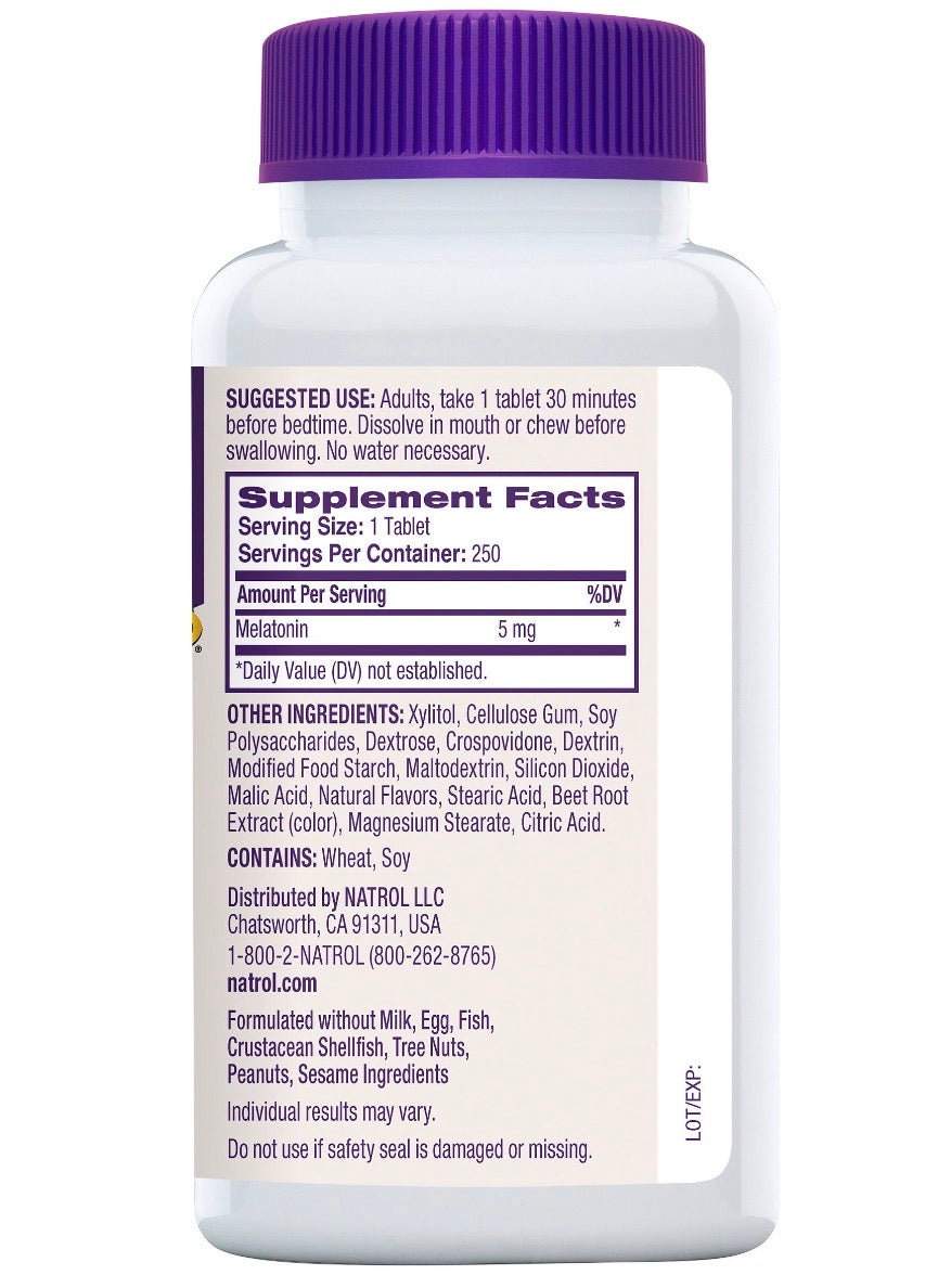 MELATONINA NATROL 5MG - 250 TABLETES