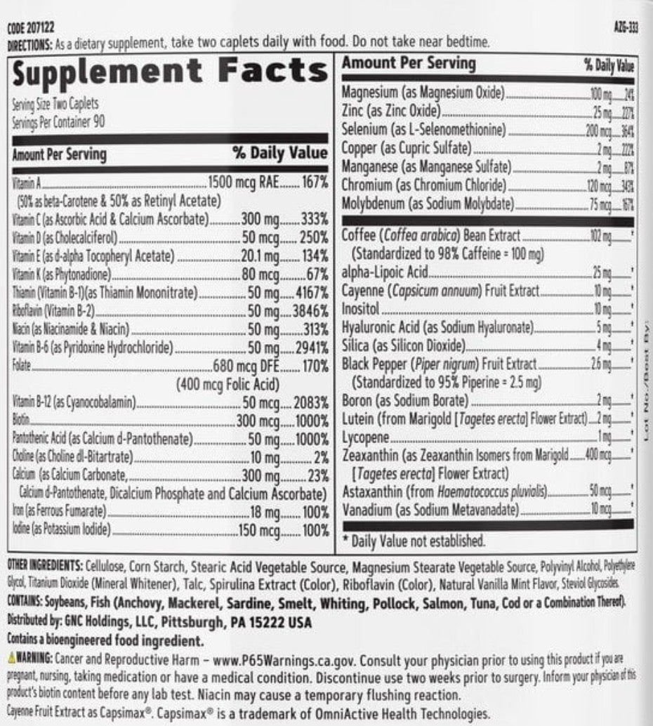 MULTIVITAMINICO GNC MULHERES - 180 TABLETES