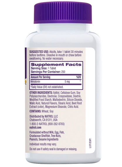MELATONINA NATROL 5MG - 250 TABLETES