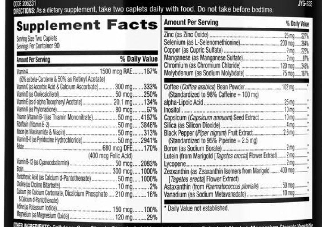 MULTIVITAMINICO MEGA MAN IMPORTADO - 180 TABLETES