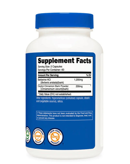 BERBERINE HCL NUTRICOST - 120 CAPSULAS
